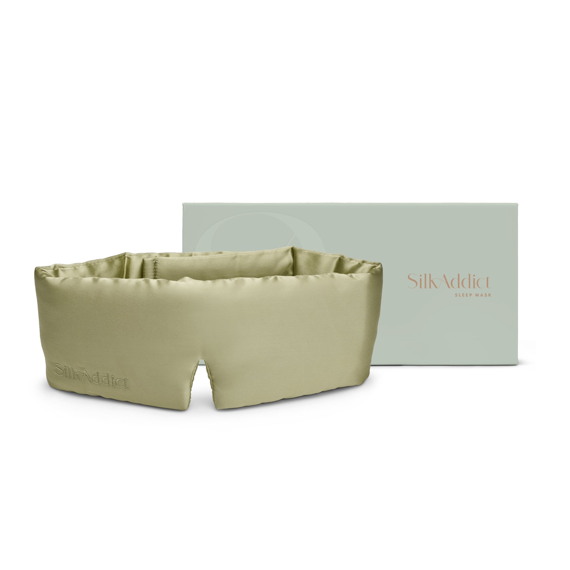 100% Mulberry Sleep Mask Wrap Olive Green