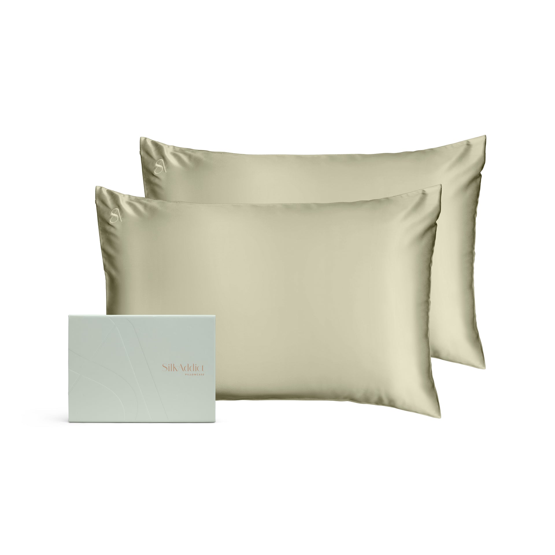 100% Mulberry Pillowcase Twinpack Olive Green