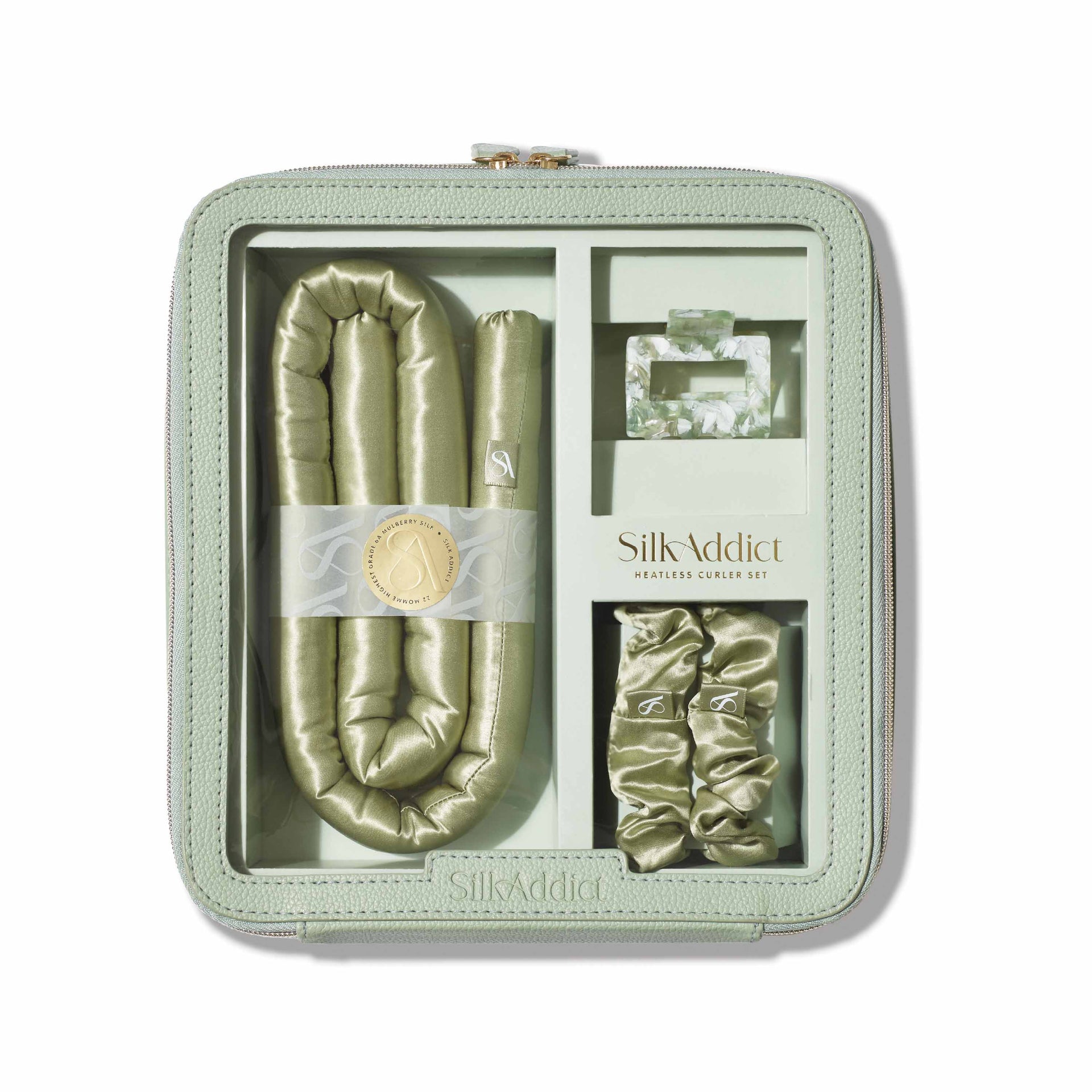Olive Green Heatless Curlers Set